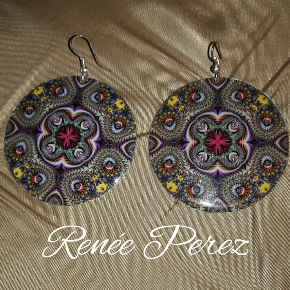 Handcrafted artisan earrings dangling circles